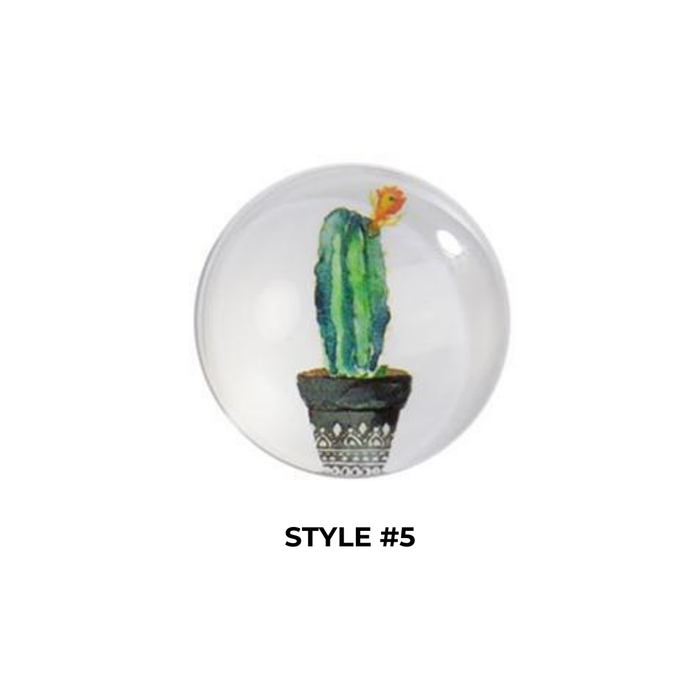 CACTUS ROUND GLASS MAGNET 1.5"