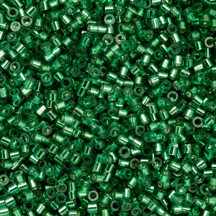 Close-up of green glass beads