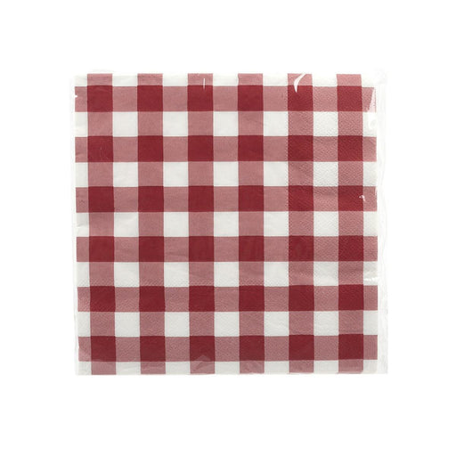 Red and white checkered paper on a white background