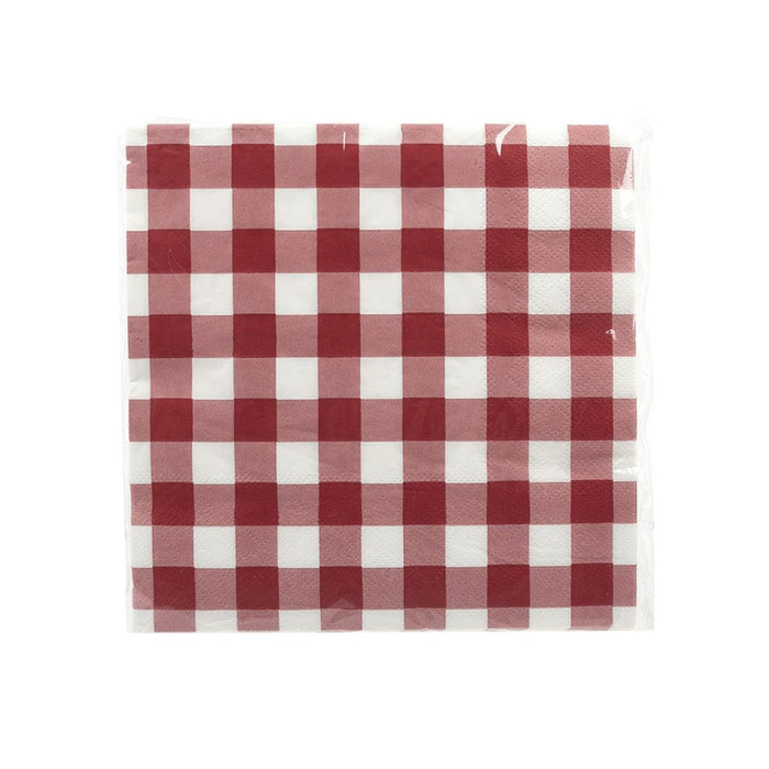 Red and white checkered paper on a white background