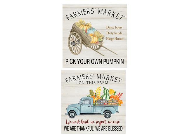 CANVAS TRUCK OR WHEELBARROW  SIGN 16"X16"