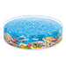 Empty Intex Snapset Kiddie Pool filled with water, displayed on a white background. The outer wall is decorated with vibrant ocean-themed illustrations including sea life and coral reefs.