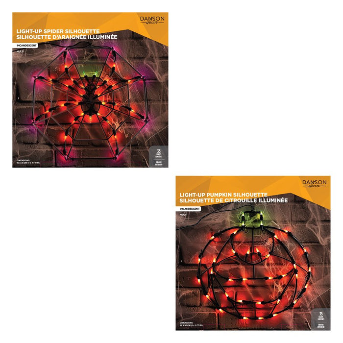 ASST HALLOWEEN SILHOUETTE WITH 35 MINI INCANDESCENT LIGHTS