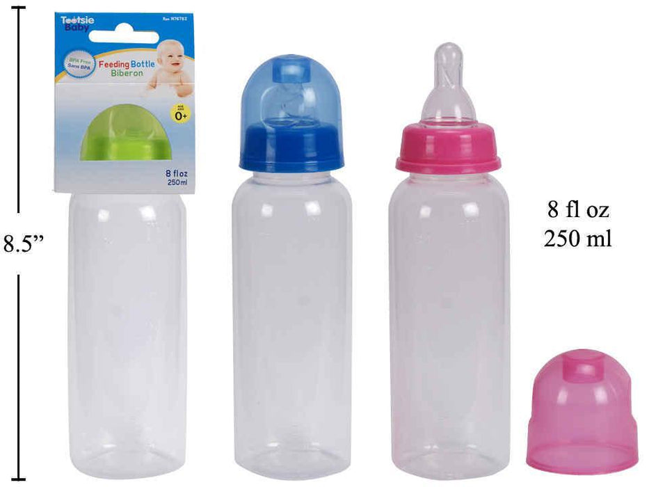8OZ BPA FREE CLEAR BOTTLE WITH SILICONE NIPPLE