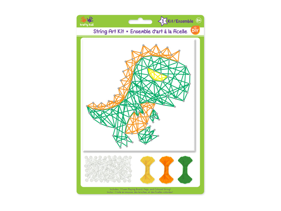 KRAFTY KIDS KIT: DIY STRING-ART KIT G) DINOSAUR