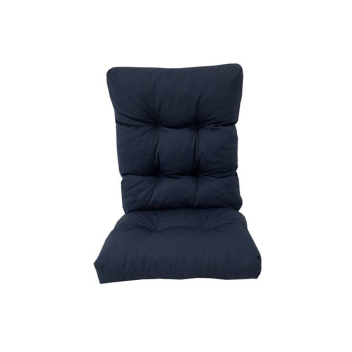 Navy blue cushion on a white background
