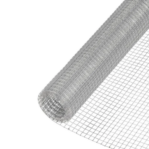 Roll of wire mesh on a white background