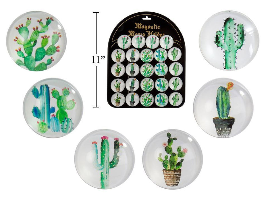 CACTUS ROUND GLASS MAGNET 1.5"