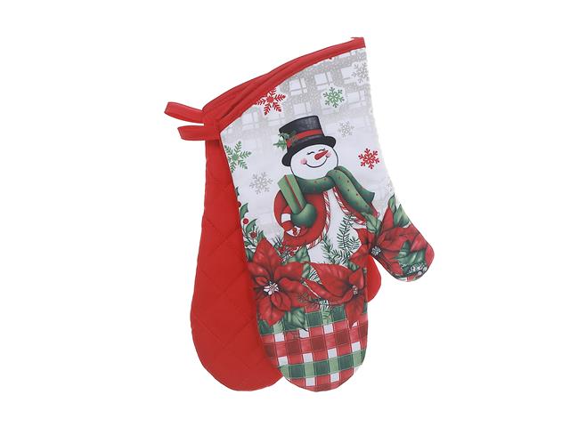 OVEN MITT SET SNOWMAN