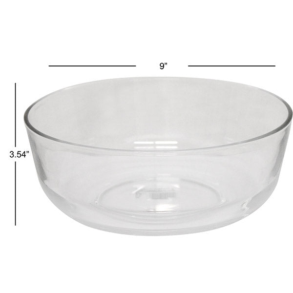 GLASS SERVING BOWL 9''