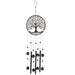 Decorative wind chime with tree of life design on a white background