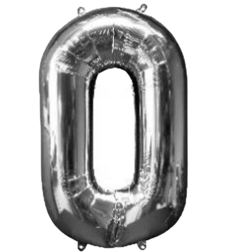 34" SILVER BALLOON FOIL NUMBER
