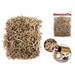 Natural kraft brown crinkle basket filler displayed loose and packaged, with detailed view and inset showing its use in a neatly arranged gift basket.