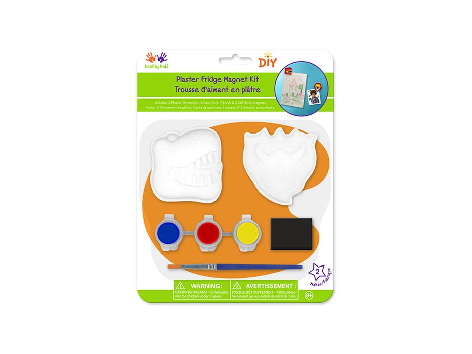 PAINT-IT PLASTER ORNAMENT FRIDGE MAGNETS  F) DINOS