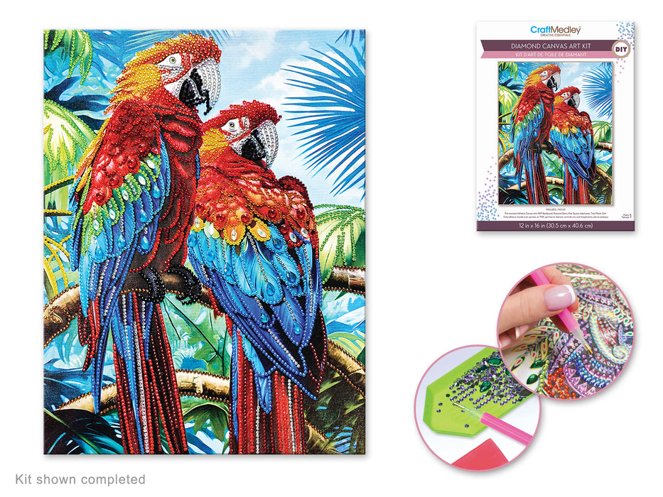 DIAMOND PAINTING ART KIT 12INX16IN W/GEMS+TOOL+TRAY