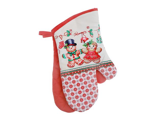 14" CHRISTMAS OVEN MITT PAIR GINGERBREAD