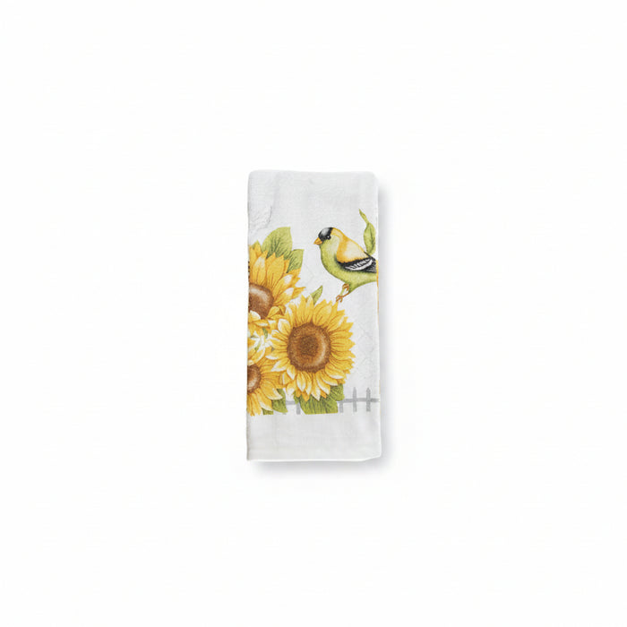 HAND TOWEL - FINCH WITH SUNFLOWERS