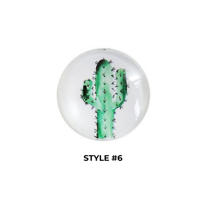 CACTUS ROUND GLASS MAGNET 1.5"