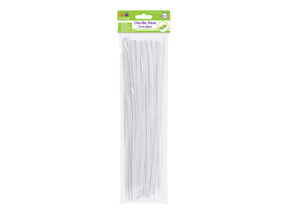 CHENILLE STEMS -  WHITE