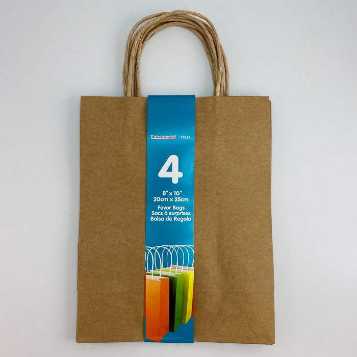 4PK KRAFT PAPER MEDIUM BAGS