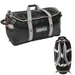 Black duffle bag with gray straps and 'North of Fly Dry Duffle' branding on a white background.
