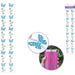 Butterfly and flower decorative stickers with a close-up of a pink cup with stickers applied.