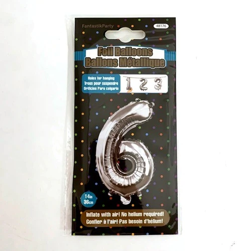 14" SILVER BALLOON FOIL NUMBER