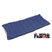 Blue sleeping bag with 'World Famous' logo on a white background