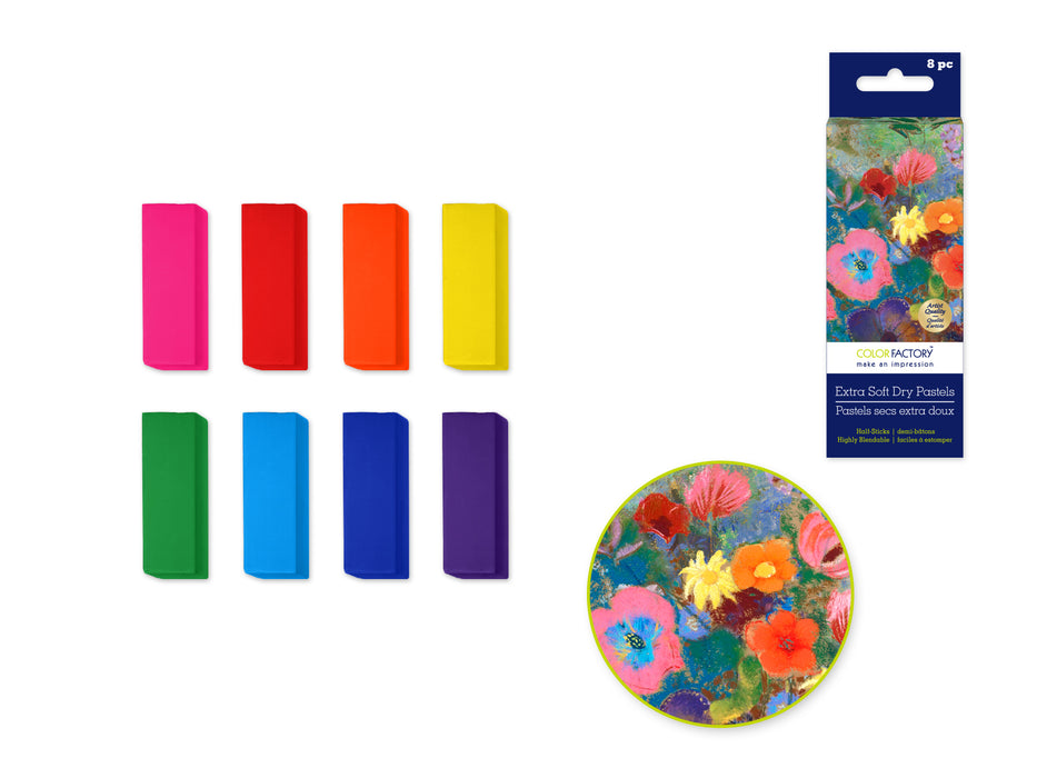 COLOR FACTORY: EXTRA SOFT DRY OIL PASTELS 8CT HALF-STICKS