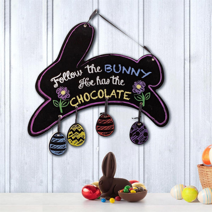 EASTER BUNNY WOODEN WALL DECOR  13.8 X 13"