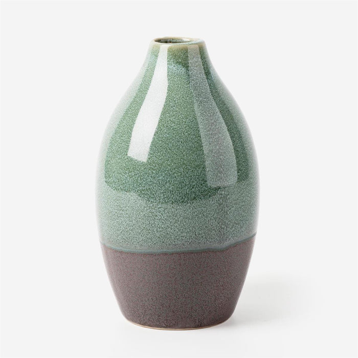 DIPPED GLAZED CERAMIC VASE - GREEN