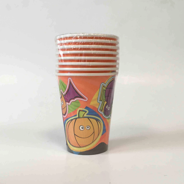 8PC 9OZ HALLOWEEN PAPER CUPS