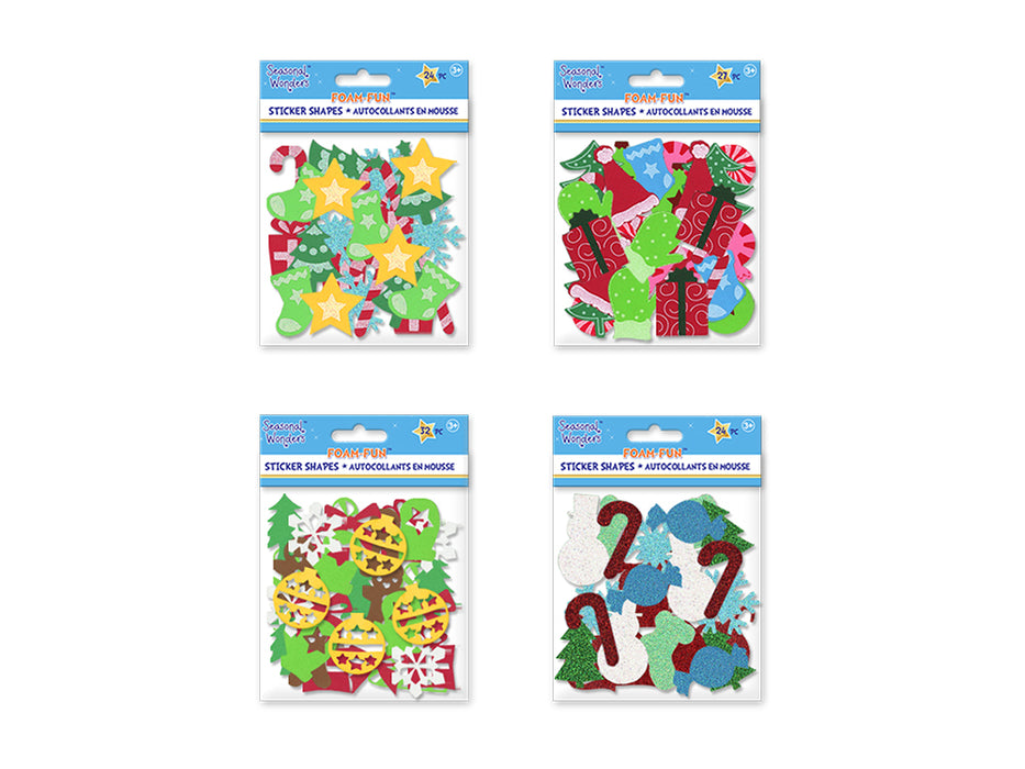 FOAM-FUN STICKERS ASST 2MM(T) A) HOLIDAY ICONS