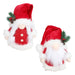 Two Christmas-themed gnomes with red hats and white beards on a white background