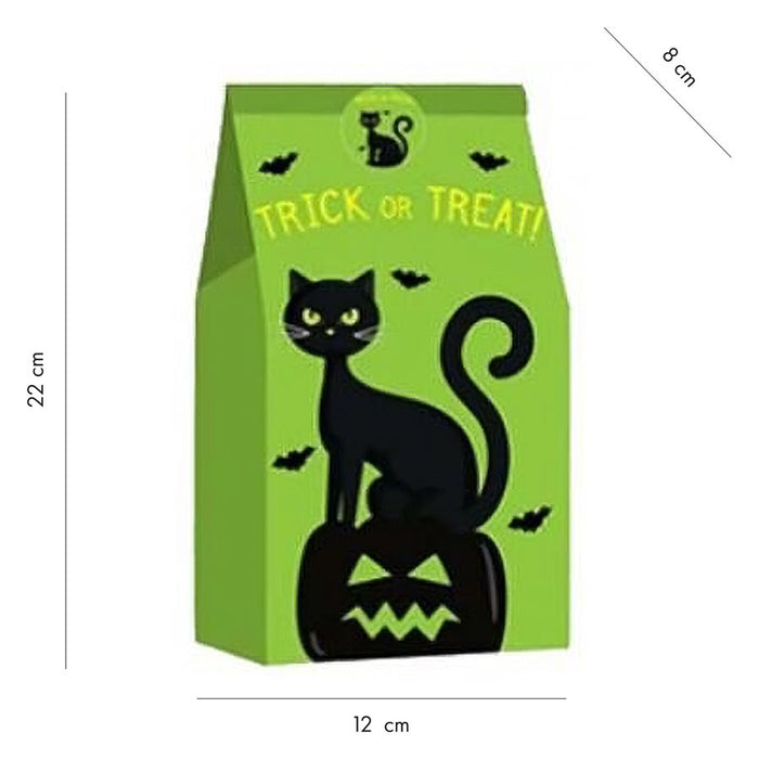 ASST HALLOWEEN PAPER CANDY BAGS WITH STICKERS X 10 PER PACK