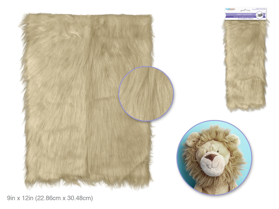 FAUX FUR SHEET 9 X 12 LONG HAIR
