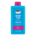 Blue bottle of Bubbles bubble bath with pink cap on a white background