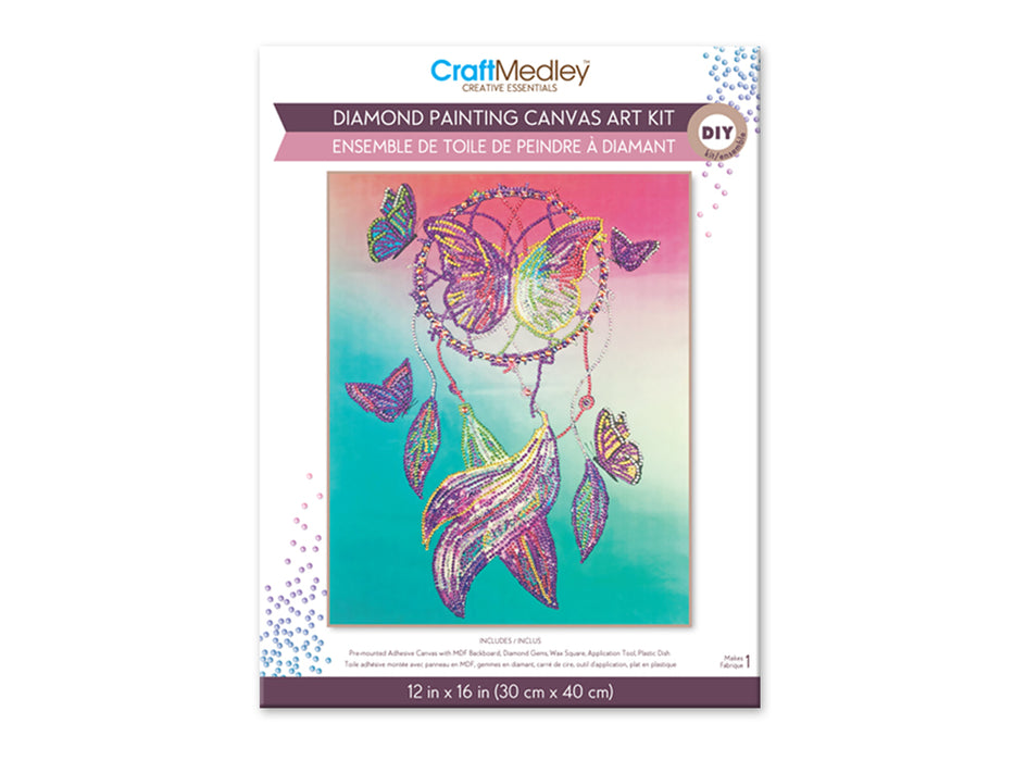 DIAMOND PAINTING ART KIT 12INX16IN W/GEMS+TOOL+TRAY