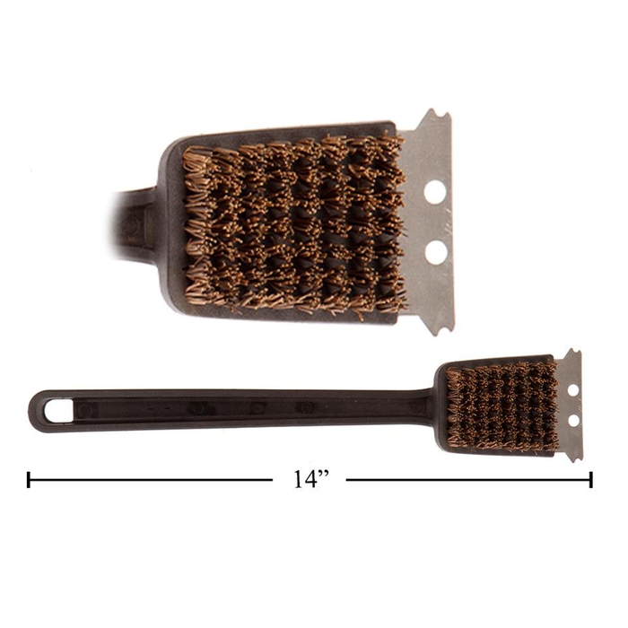 BBQ 14'' GRILL BRUSH WITH PLASTIC HANDLE