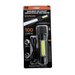 Super bright LED flashlight in packaging with 100 lumens label on a white background
