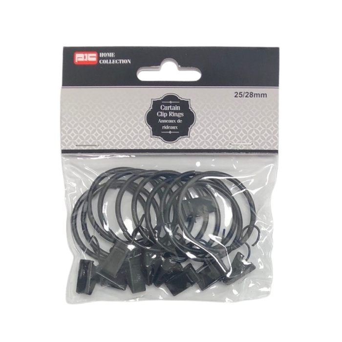 CURTAIN CLIP RINGS 25/28MM 10PK
