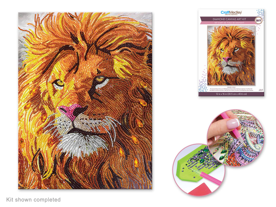 DIAMOND PAINTING ART KIT 12INX16IN W/GEMS+TOOL+TRAY