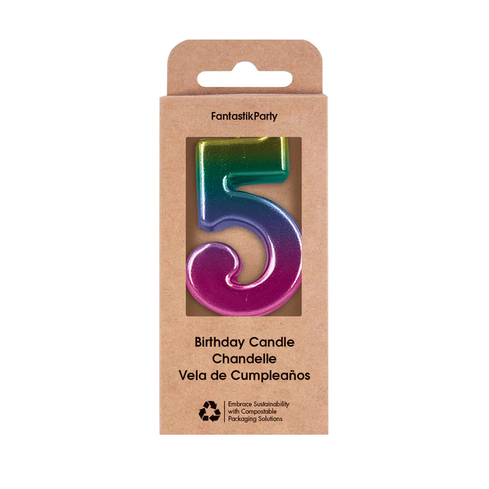 METALLIC OMBRE NUMERAL CANDLE