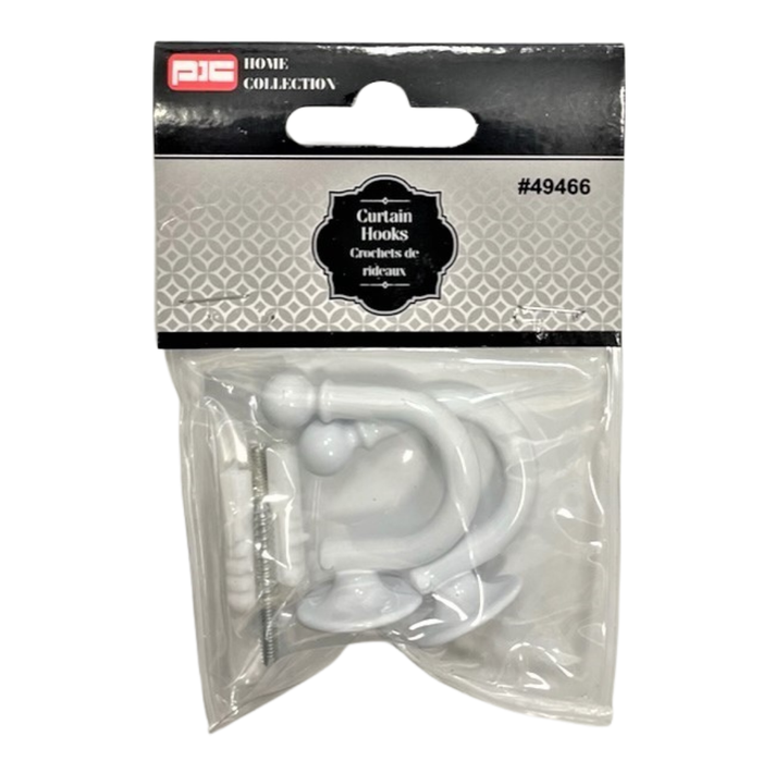CURTAIN HOOK S- WHITE, 2PK