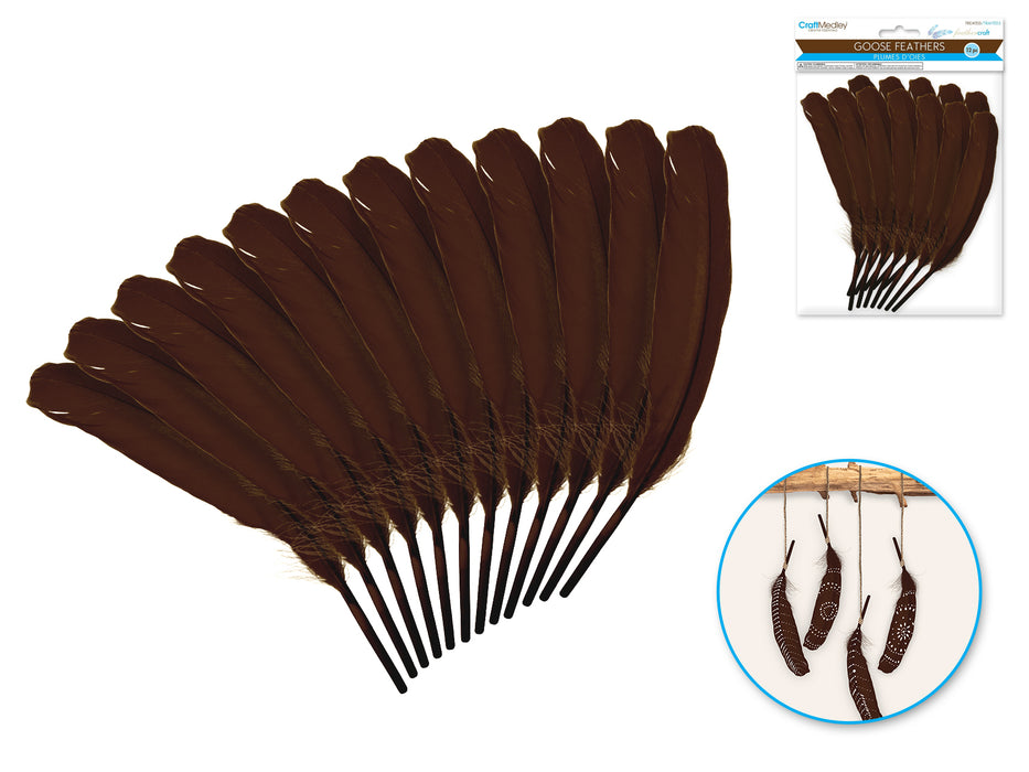 FEATHER CRAFT 8" GOOSE FEATHER 12PK