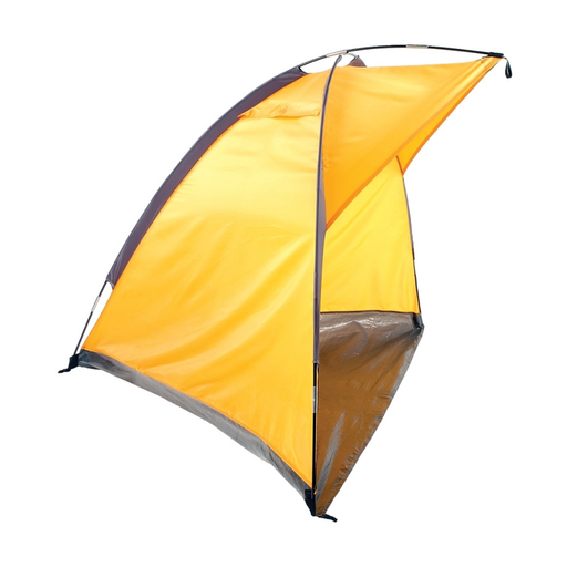 Yellow and black tent on a white background