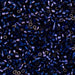 Close-up of blue and silver beads on a black background