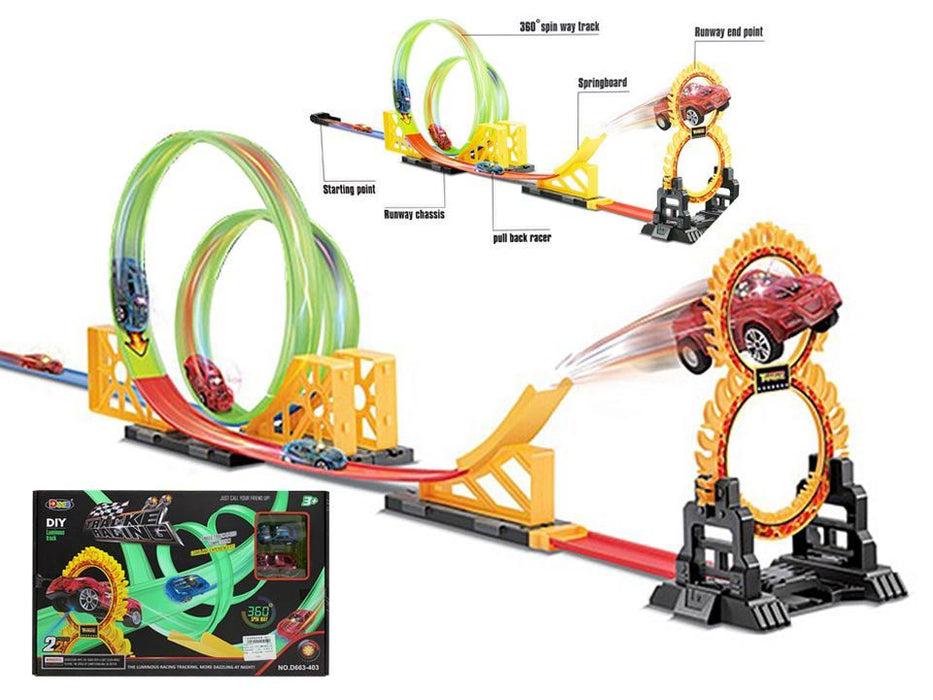 LUMINOUS TRACK WITH 2 PULL BACK LITE UP RACERS