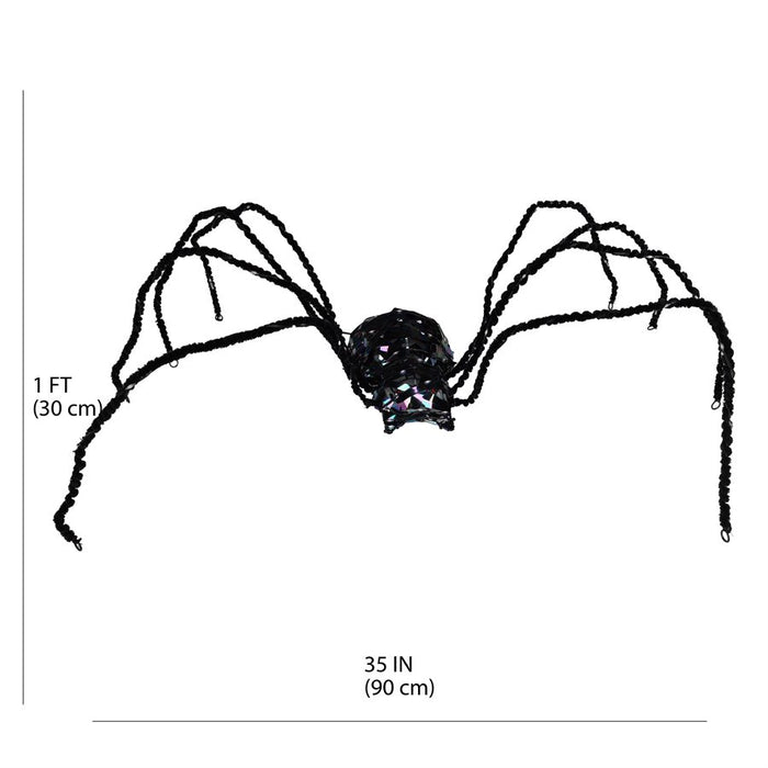 LED IRIDESCENT SPIDER WITH 84 PURPLE MICRODOT LIGHTS 80CM