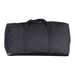 Black duffel bag on a white background
